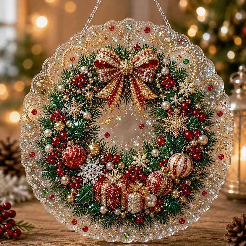 🎄 DIY Juldekoration Kit med Pärlor & Diamantkonst – Handgjorda Julprydnader 💎
