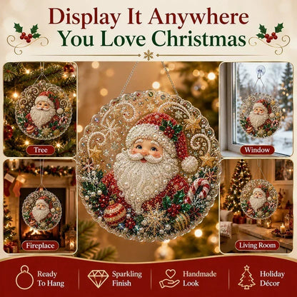 🎄 DIY Juldekoration Kit med Pärlor & Diamantkonst – Handgjorda Julprydnader 💎