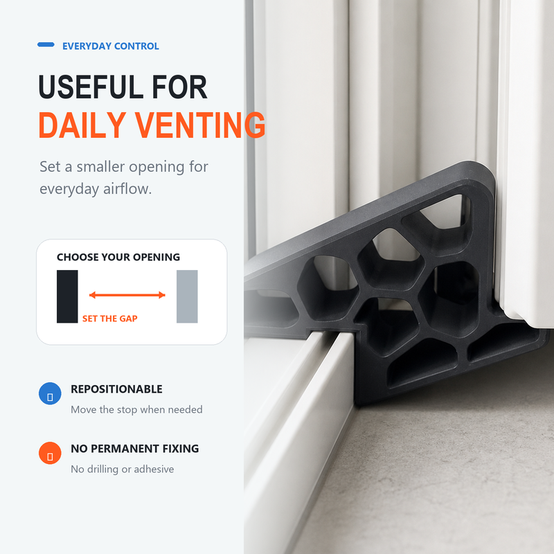 🚪 Köp 1 få 1 gratis 🛡️ Secure Track Door Stop – säker dörrstopp, stötdämpande & minimalistisk design – perfekt för skjutdörrar, fönster och balkongdörrar ✨🏠
