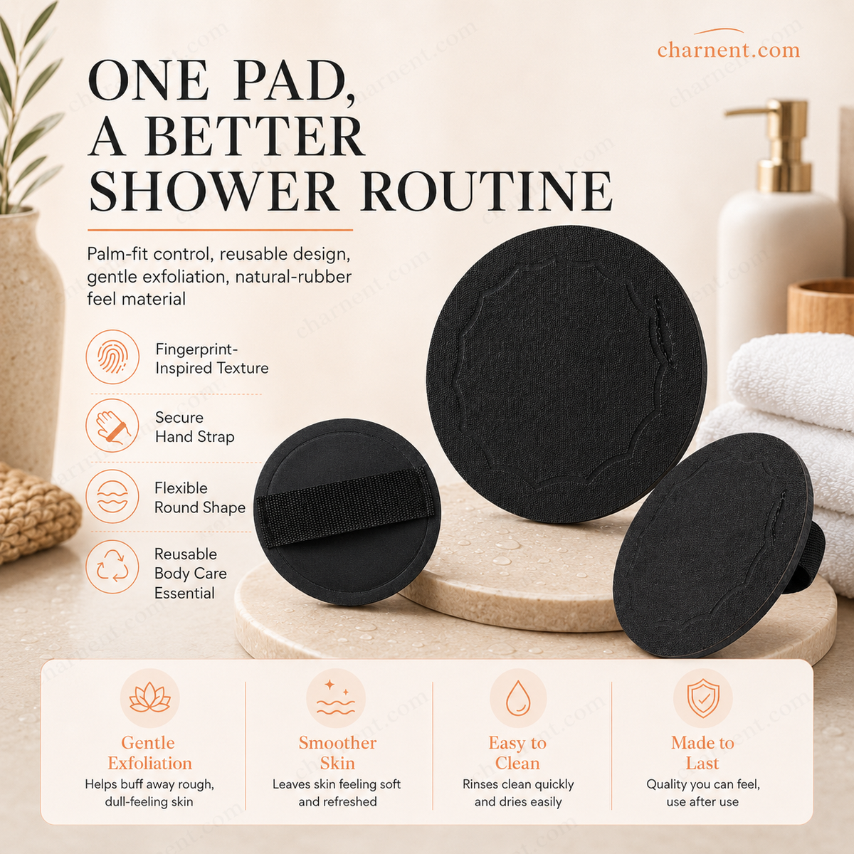 🥳 POPULÄR NYHET 🥳 50% OFF ✨🚿osybeary® Exfolierande Skrubbkudde – Återanvändbar Kroppsskrubb för Mjuk och Fräsch Hud 🧖‍♀️
