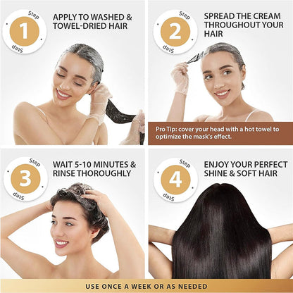 🔥BUY MORE SAVE MORE!🔥Collagen Hair Treatment Deep Repair Conditioning Argan Oil Collagen Hair Mask Essence for Dry Damaged Hair All Hair Types