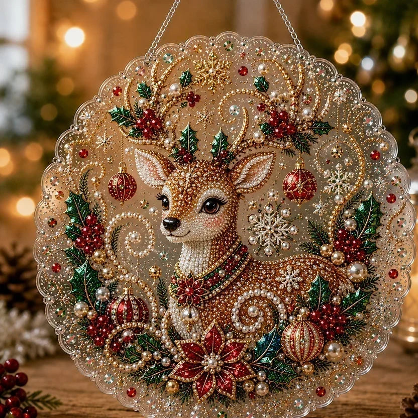 🎄 DIY Juldekoration Kit med Pärlor & Diamantkonst – Handgjorda Julprydnader 💎