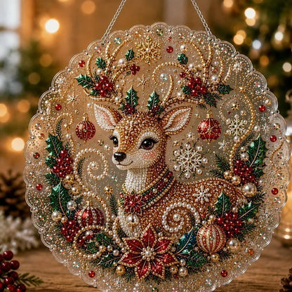 🎄 DIY Juldekoration Kit med Pärlor & Diamantkonst – Handgjorda Julprydnader 💎