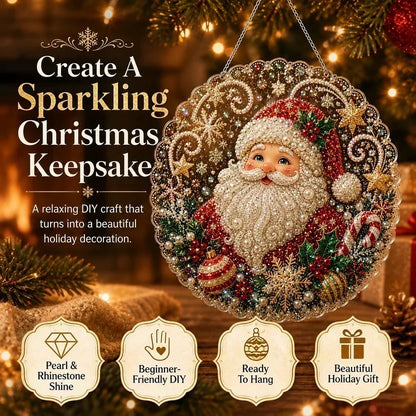 🎄 DIY Juldekoration Kit med Pärlor & Diamantkonst – Handgjorda Julprydnader 💎