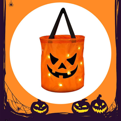 🎃📢📢50% RABATT  NU!! ⏰🔥Halloween lysande pumpa godisväska