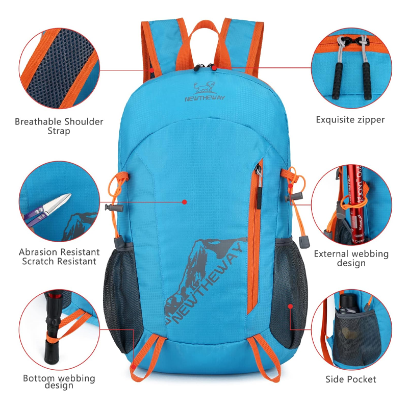 Hopfällbar vattentät campingryggsäck – lätt, rymlig & perfekt för vandring, resor och utomhusäventyr 🎒✨
