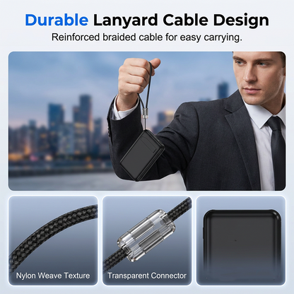 🔋 3-i-1 magnetisk powerbank – Inbyggd kabel  ⏳