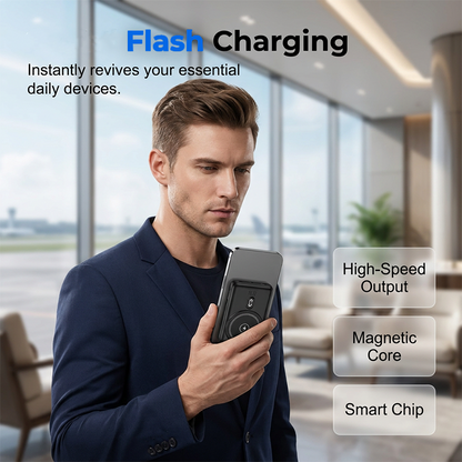 🔋 3-i-1 magnetisk powerbank – Inbyggd kabel  ⏳