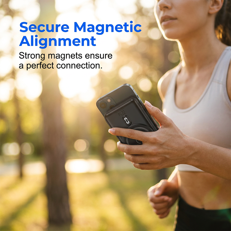 🔋 3-i-1 magnetisk powerbank – Inbyggd kabel  ⏳