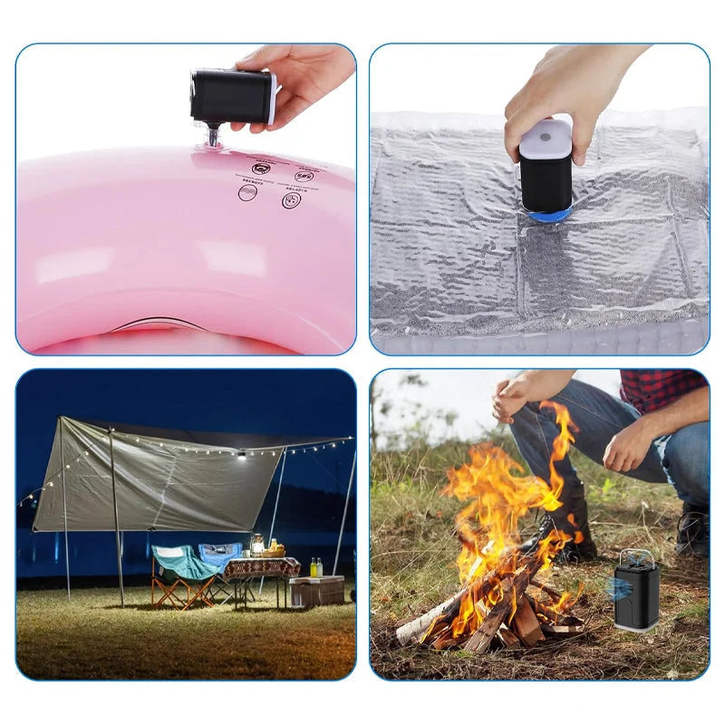 Uppladdningsbar luftpump för camping