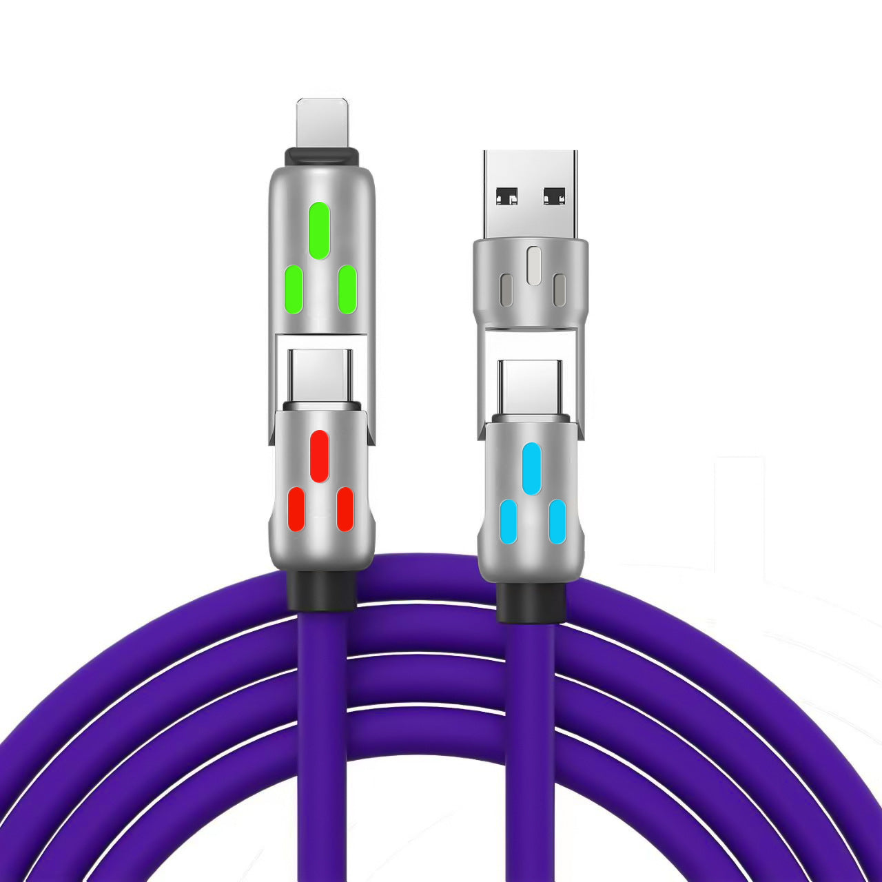 4-i-1 240W LED-upplyst laddningskabel
