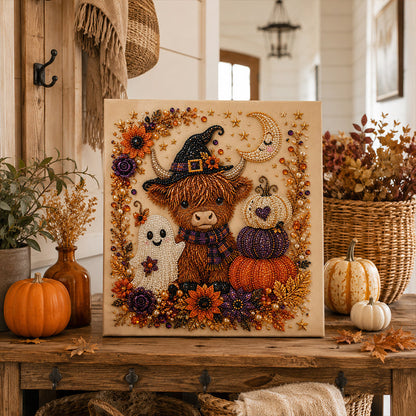 🎃 50% RABATT NU! Halloween DIY‑kit med spökmotiv och pärlor – komplett set med canvas, pärlor & lim – skapa en magisk höstdekoration 👻✨