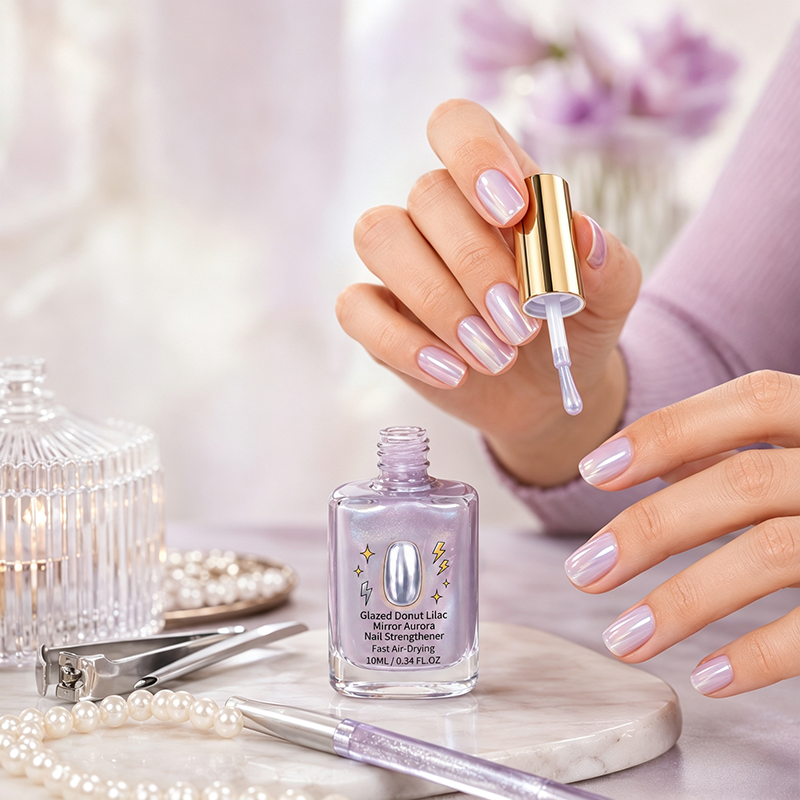 💜 50 % RABATT NU! ✨ Lila glansig spegelnegelförstärkare – stärker svaga naglar, snabbtorkande & långvarig glans – perfekt för nagelvård hemma 💅