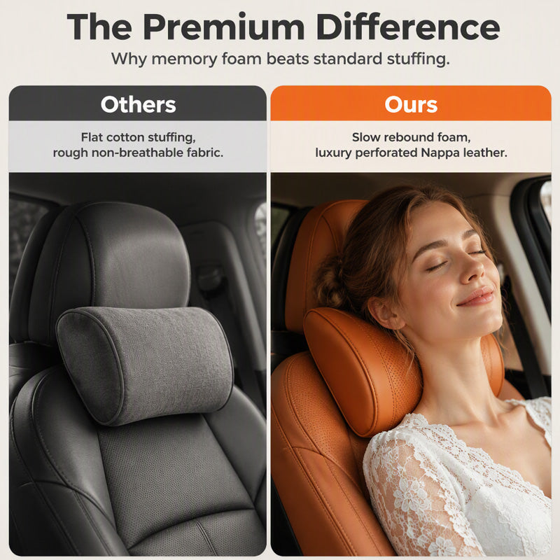 🚗💤 Lindra trötthet vid bilkörning! Universell nackkudde i minnesskum för bilen – ergonomiskt stöd för nacken under långa bilresor