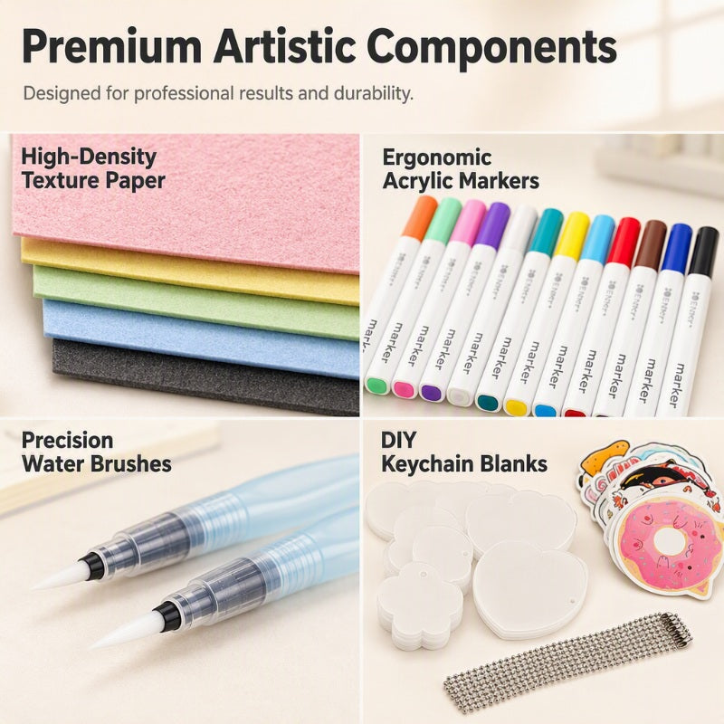 🔥🎁Nyhet 50 % RABATT🔥🎨 KREATIV DEAL – Måla, forma och skapa var som helst med allt samlat i en bärbar väska – Portabelt konstkit med texturerad skumeffekt