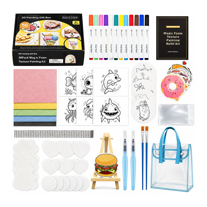 🔥🎁Nyhet 50 % RABATT🔥🎨 KREATIV DEAL – Måla, forma och skapa var som helst med allt samlat i en bärbar väska – Portabelt konstkit med texturerad skumeffekt