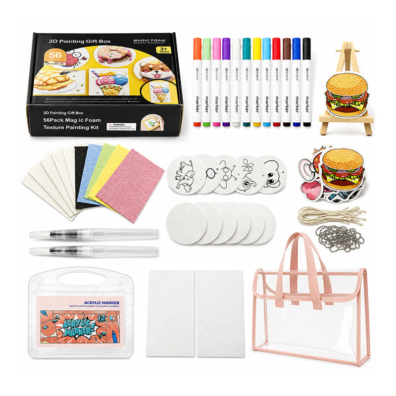🔥🎁Nyhet 50 % RABATT🔥🎨 KREATIV DEAL – Måla, forma och skapa var som helst med allt samlat i en bärbar väska – Portabelt konstkit med texturerad skumeffekt