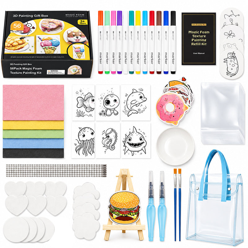 🔥🎁Nyhet 50 % RABATT🔥🎨 KREATIV DEAL – Måla, forma och skapa var som helst med allt samlat i en bärbar väska – Portabelt konstkit med texturerad skumeffekt